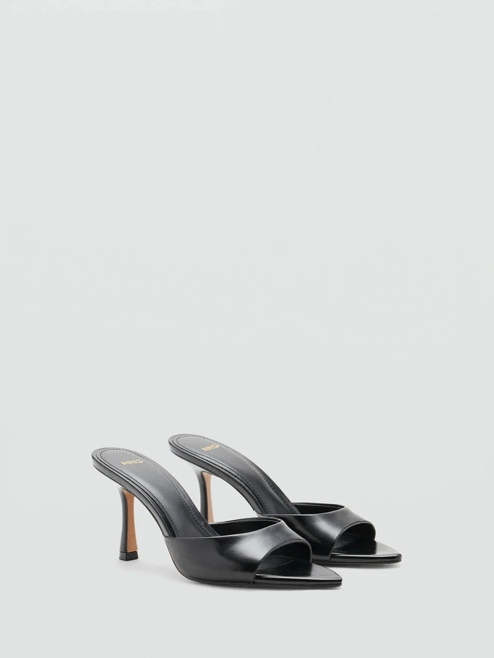 Mango Black Slip-On Stiletto Mules. Never worn